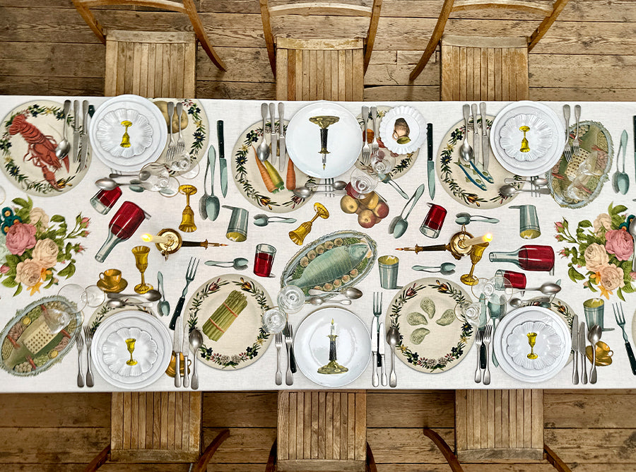 S&B x John Derian 'Feast' Linen Tablecloth