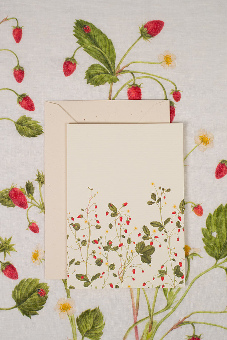 'Fraises des Bois' Greeting Card, 15cm x 10cm