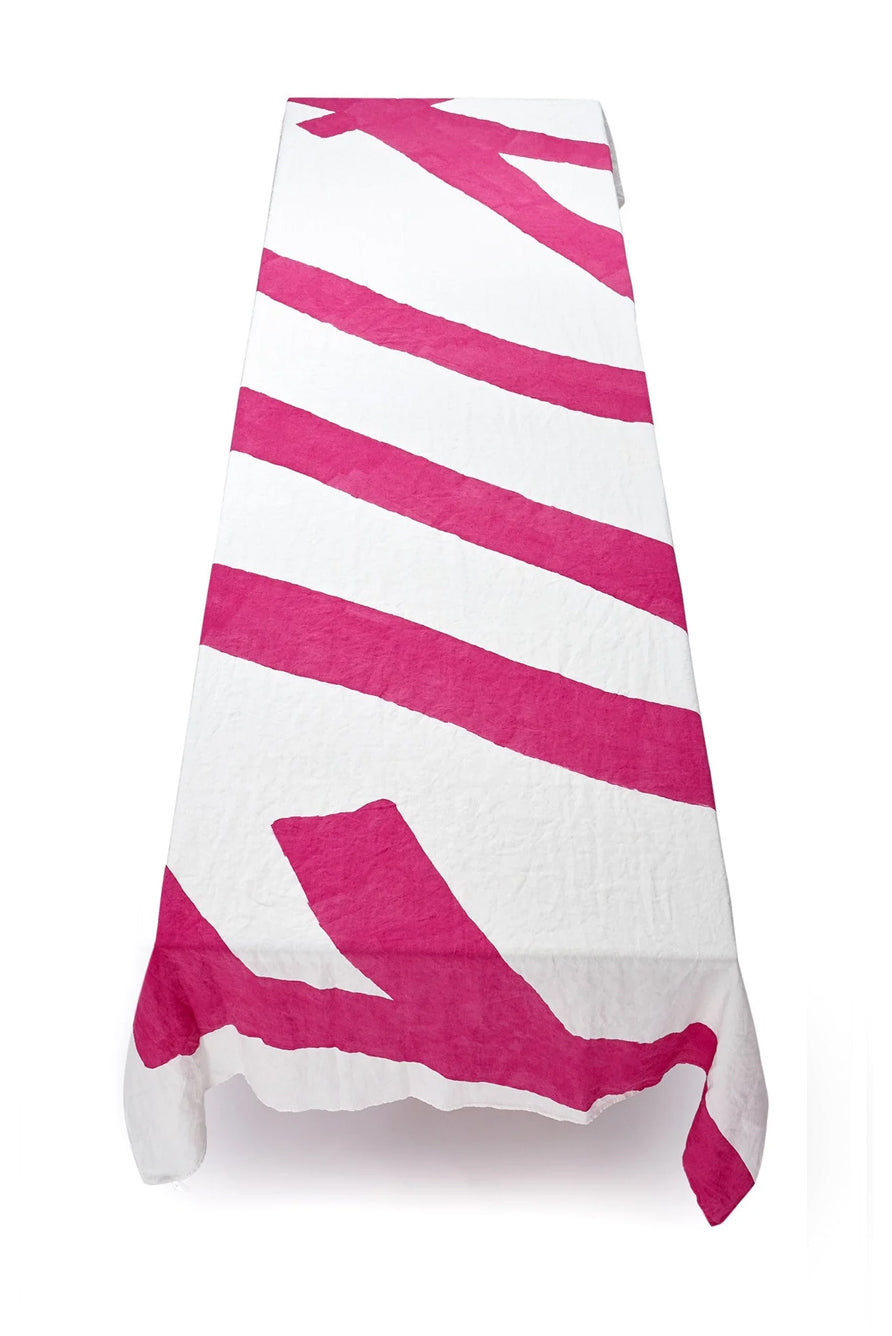 Fuck Word Linen Tablecloth in Fuchsia Pink