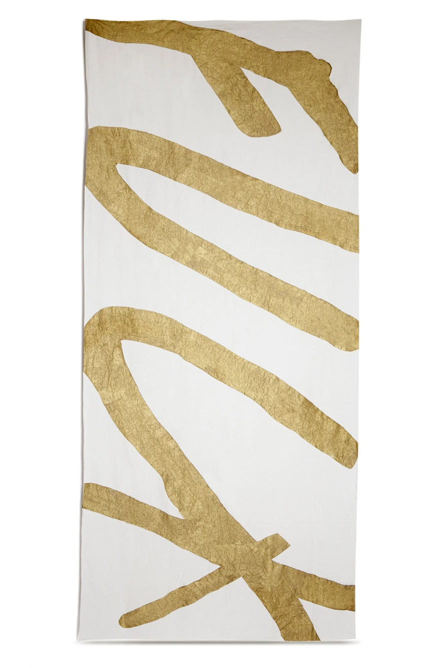 Fuck Word Linen Tablecloth in Gold