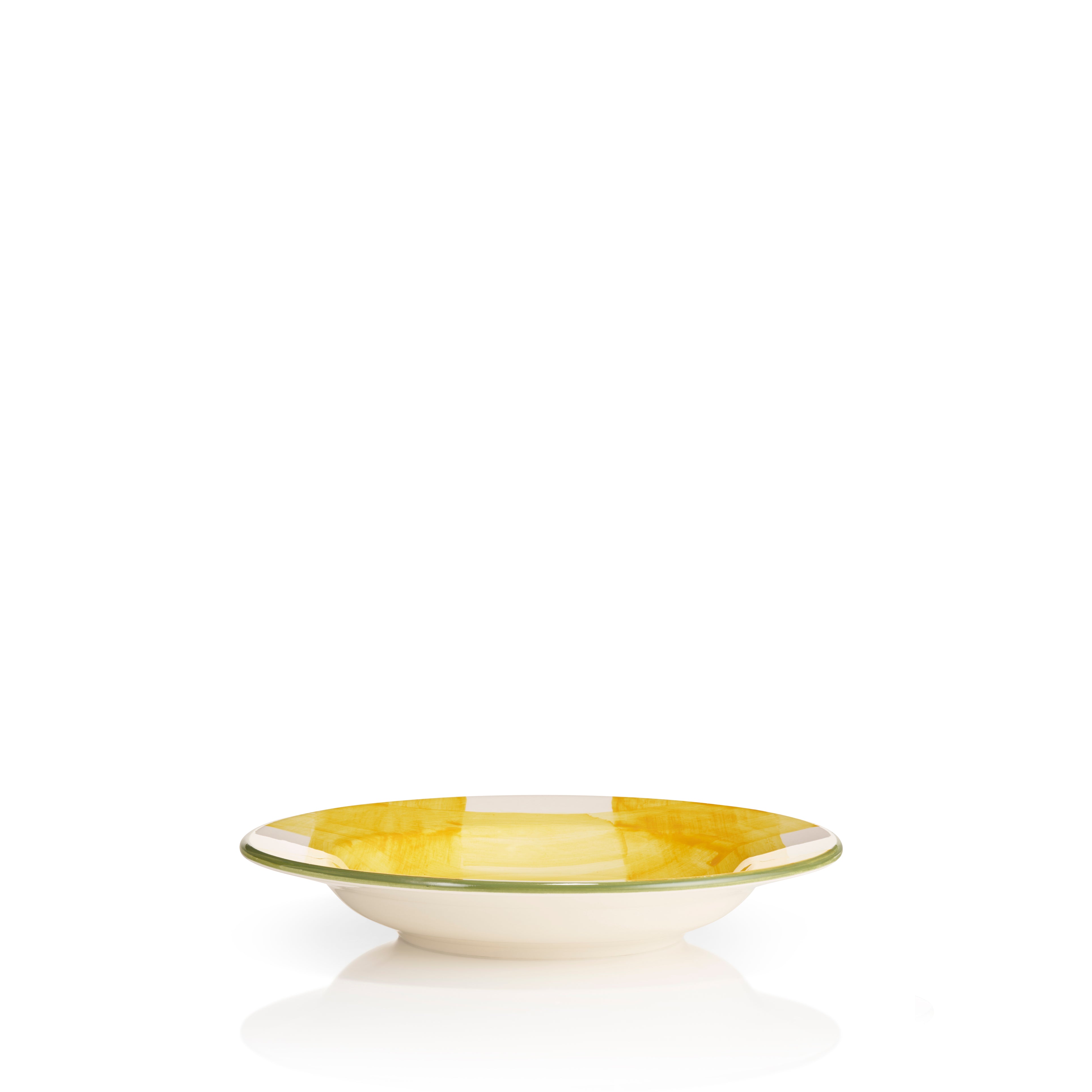 S&B Gingham Soup Plate in Yellow, White & Green, 24cm