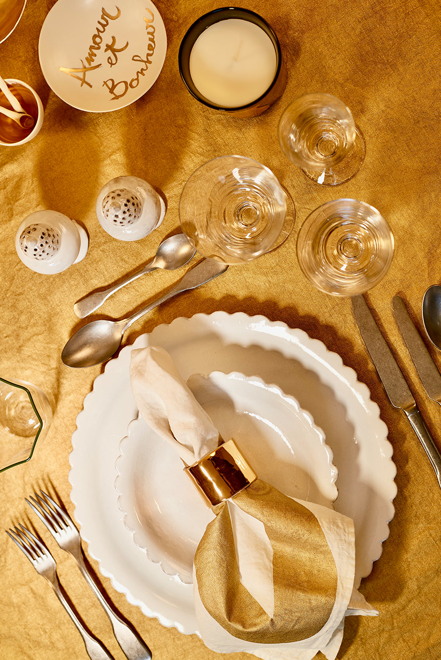 Full Field Linen Tablecloth in Gold