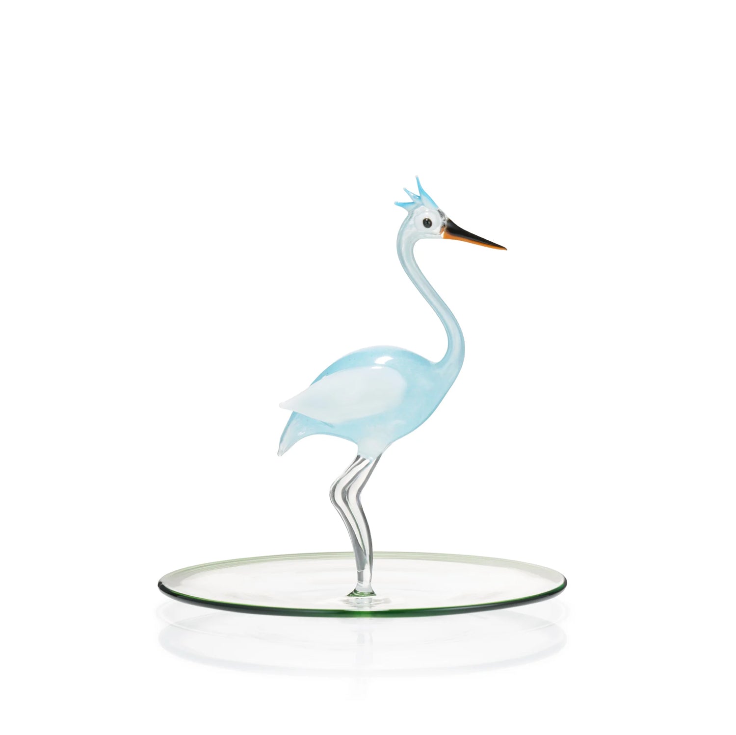 Handblown Heron Small Platter, 21 cm