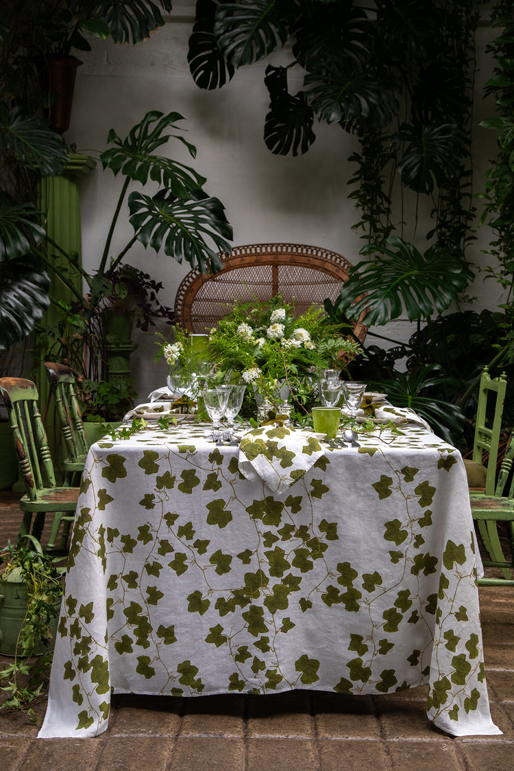 'Ivy' Herbarium Linen Tablecloth