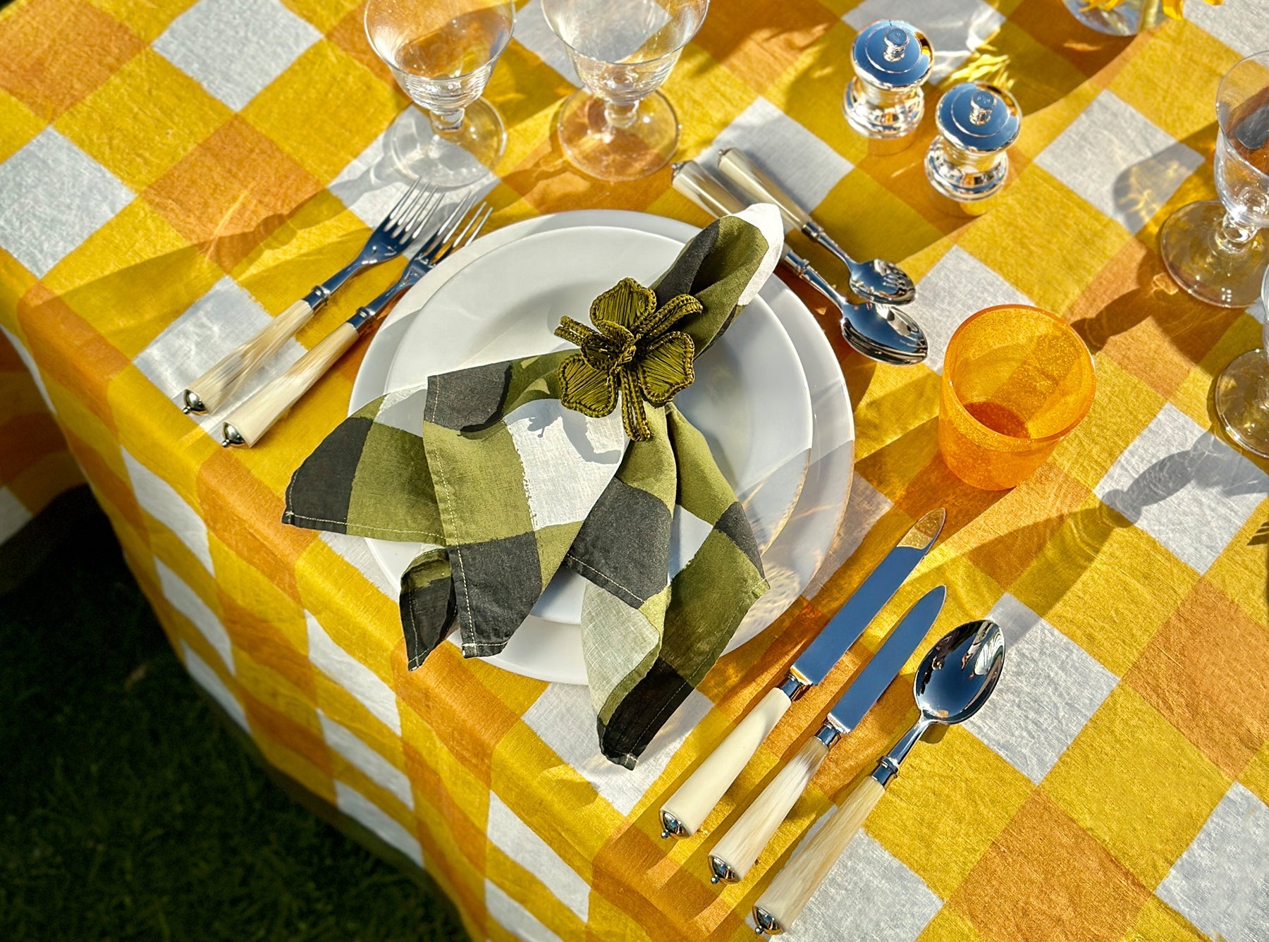 On sale Linen3tablecloth7bu9ter yellow