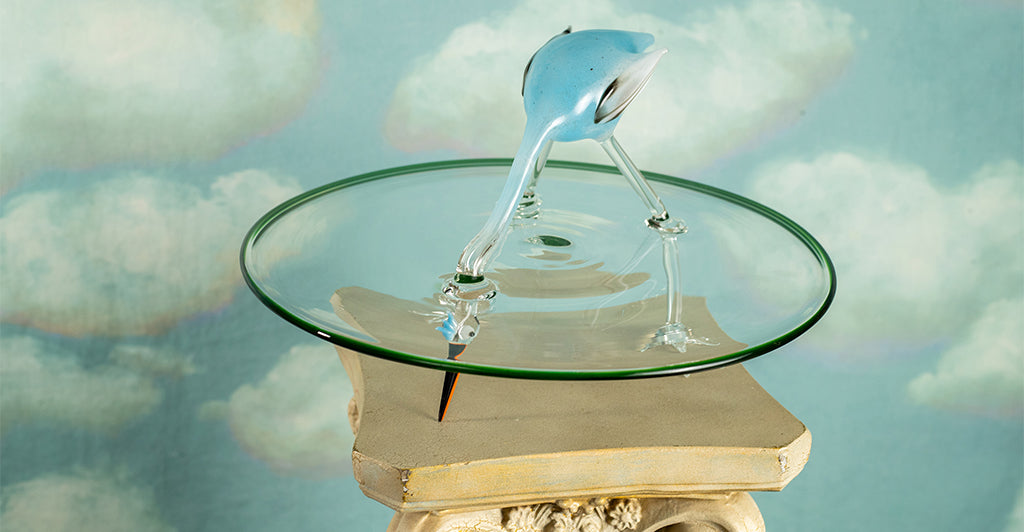 Handblown Glass Stork Cake Stand, 30cm – Summerill & Bishop