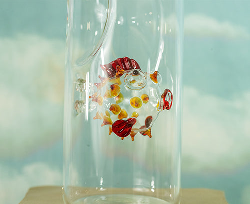 Handblown Glass Tropical Fish Carafe, 24.5cm