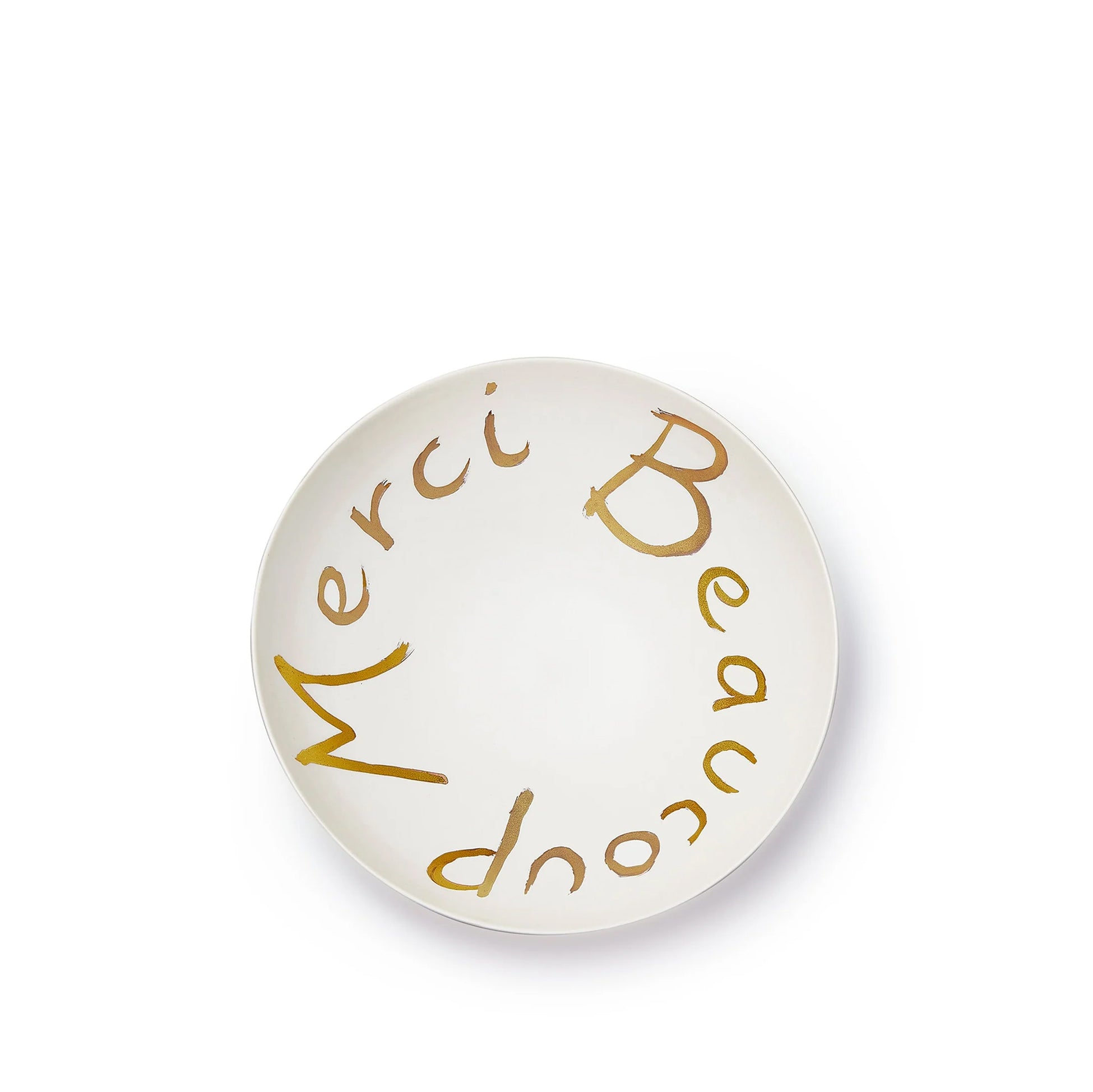 Merci Beaucoup Porcelain Bowl in Matte Gold