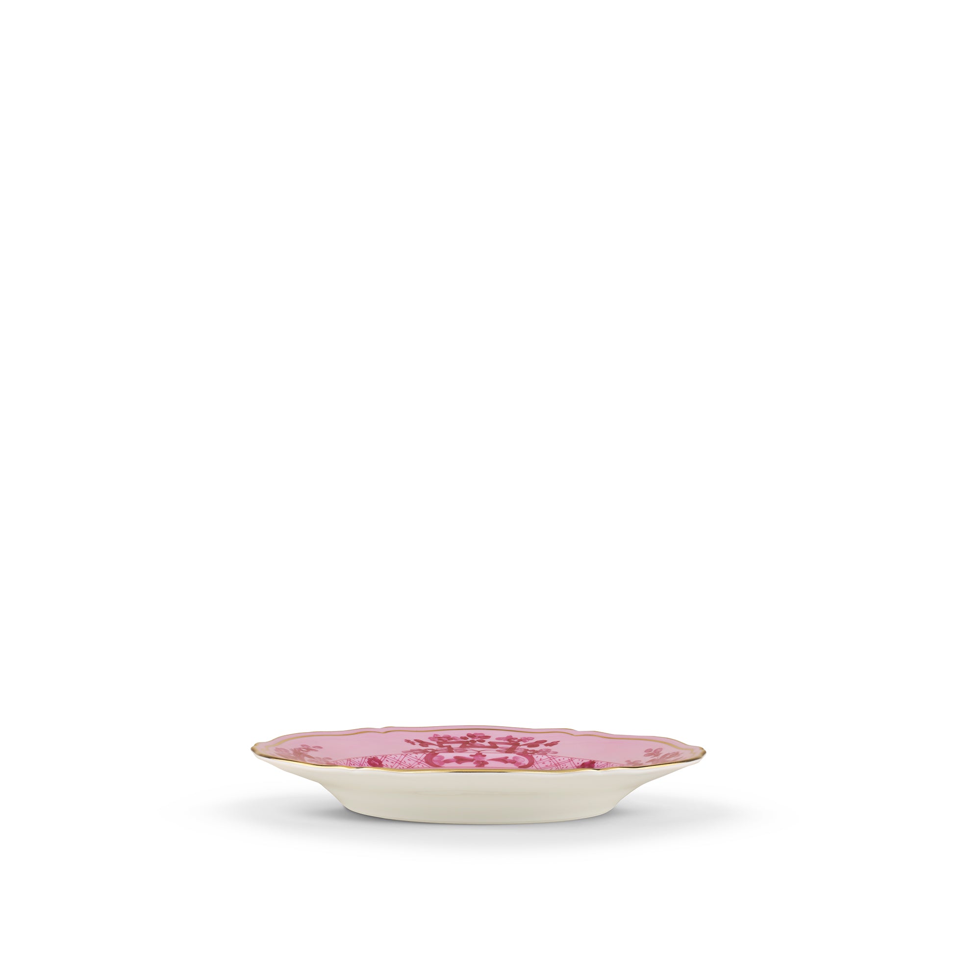 Ginori 1735 Oriente Italiano Pink Gold Rim Flat Dessert Plate, Set of 2, 21cm