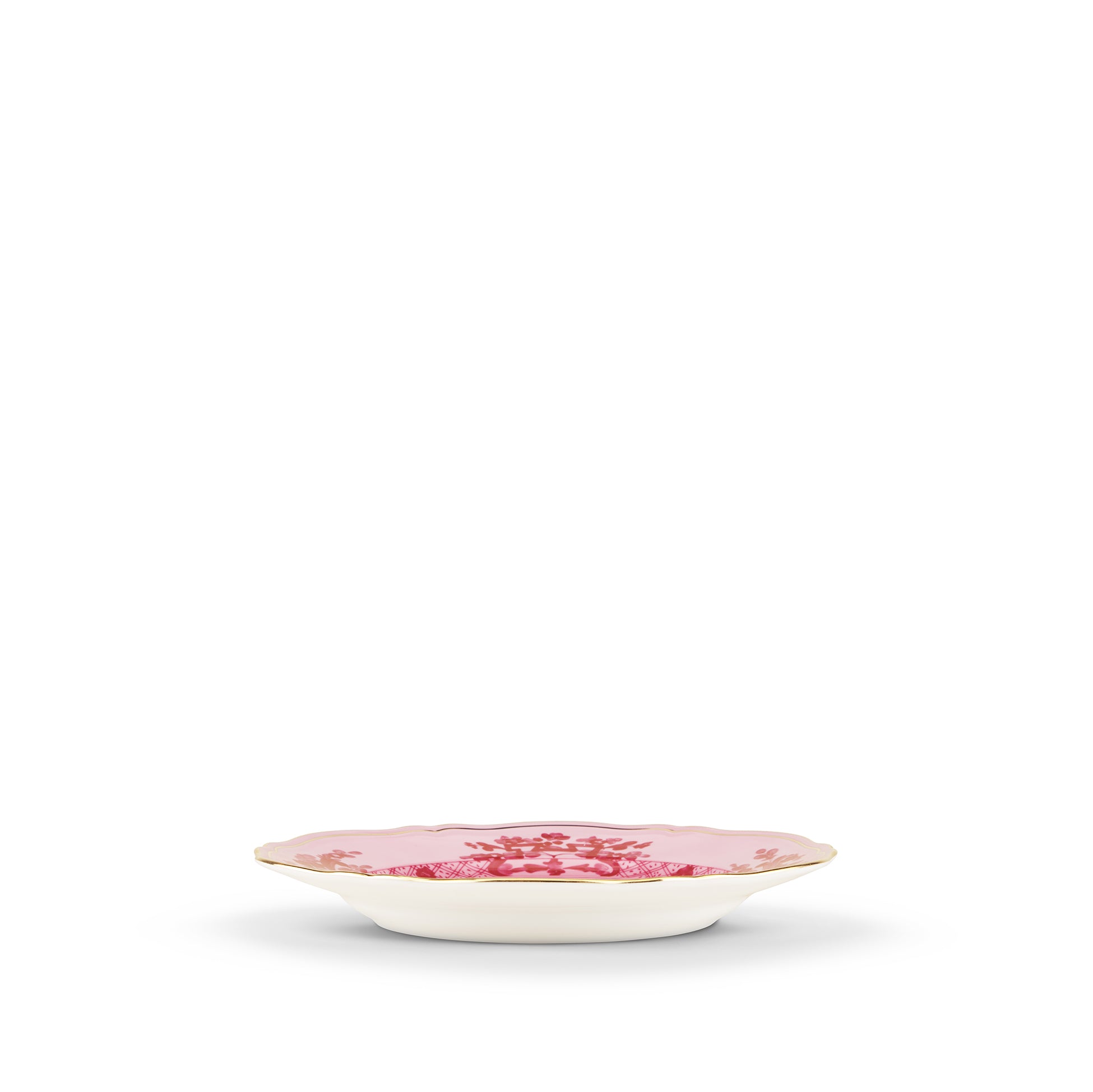 Ginori 1735 Oriente Italiano Pink Gold Rim Flat Dinner Plate, Set of 2, 26.5cm