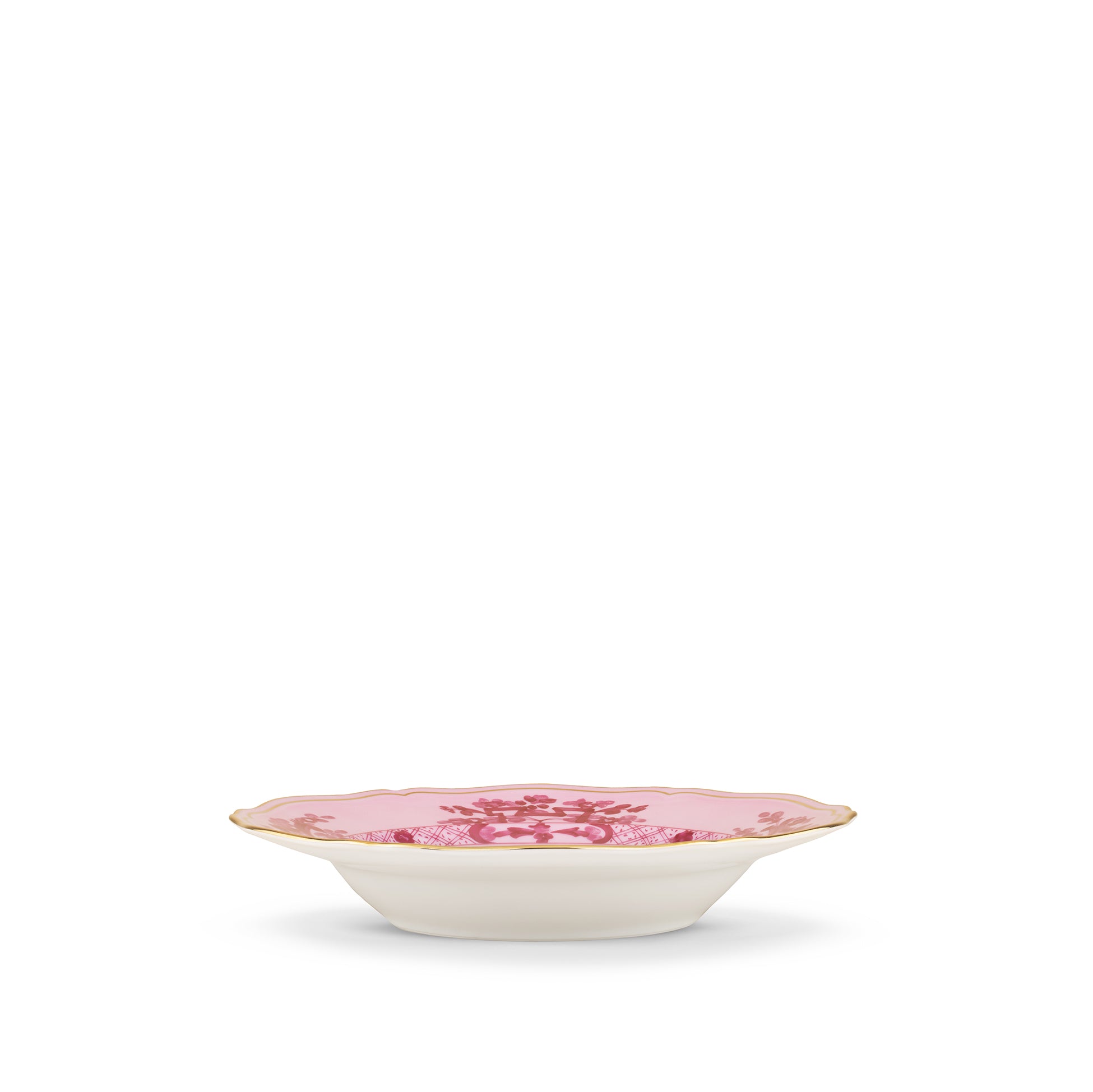 Ginori 1735 Oriente Italiano Pink Gold Rim Soup Plate, Set of 2, 24cm