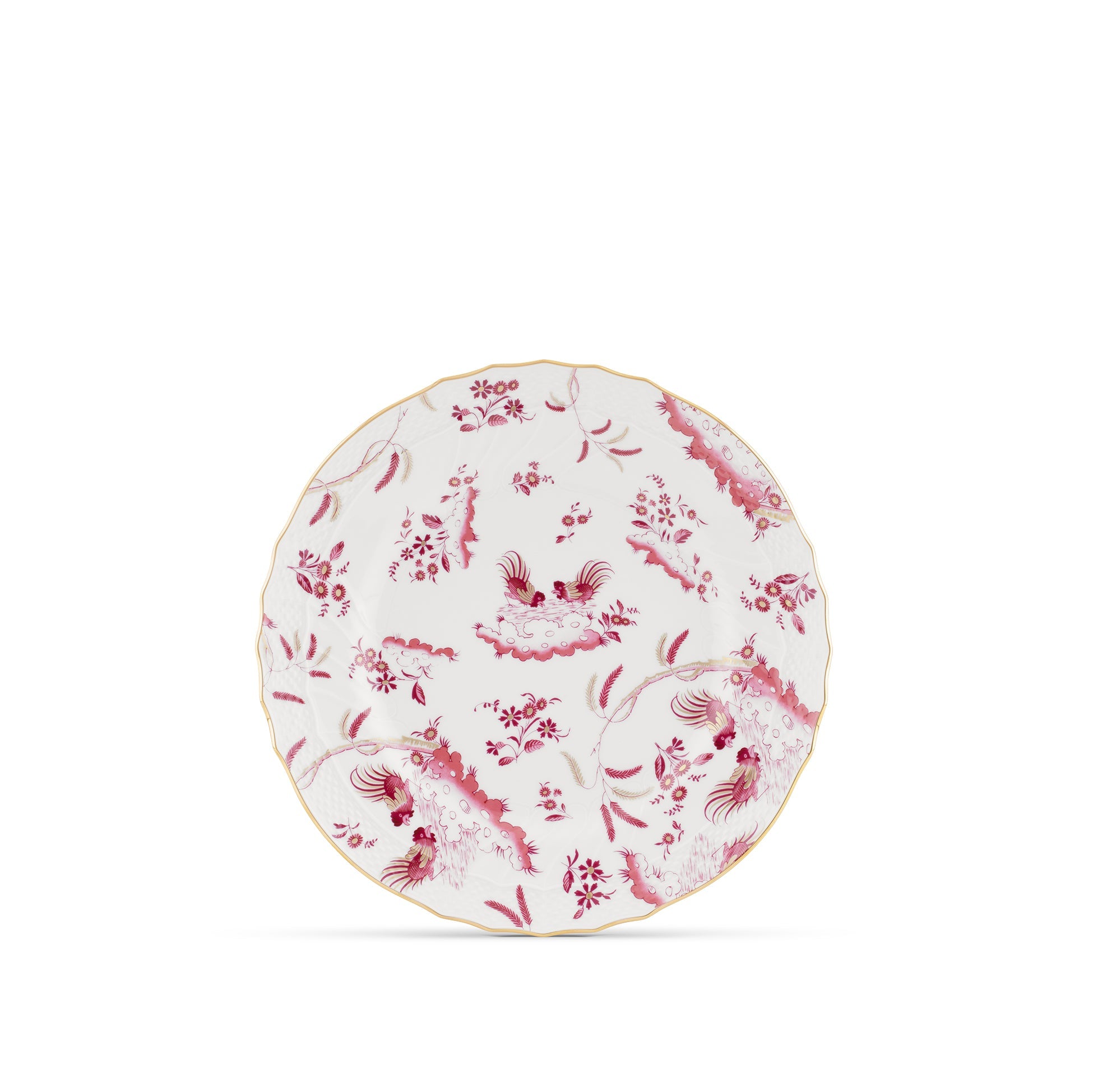 Ginori 1735 Oro di Doccia Magenta Flat Dinner Plate, Set of 2, 26cm