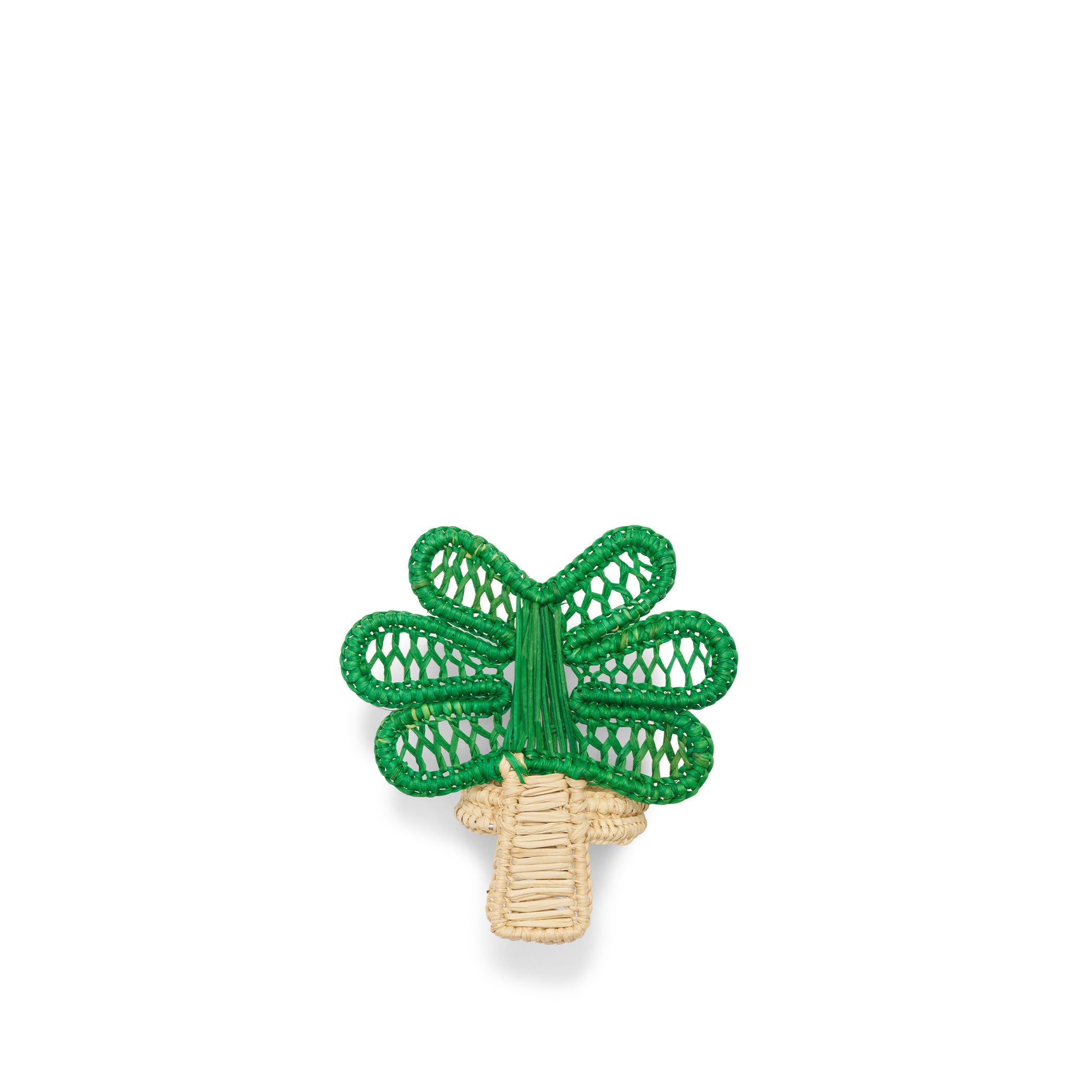 Palm Tree Natural Straw Napkin Ring in Green