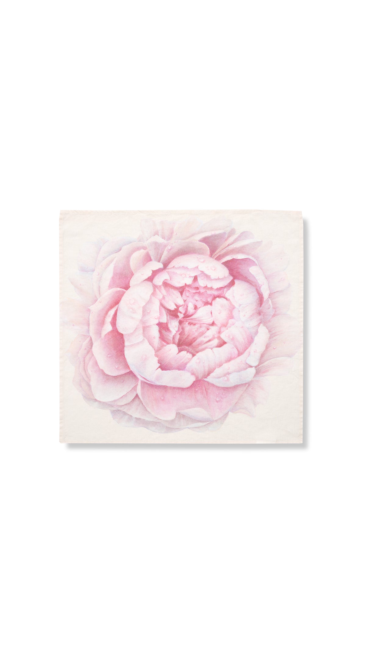 Pink Painted Peony Linen Napkin 50x50cm