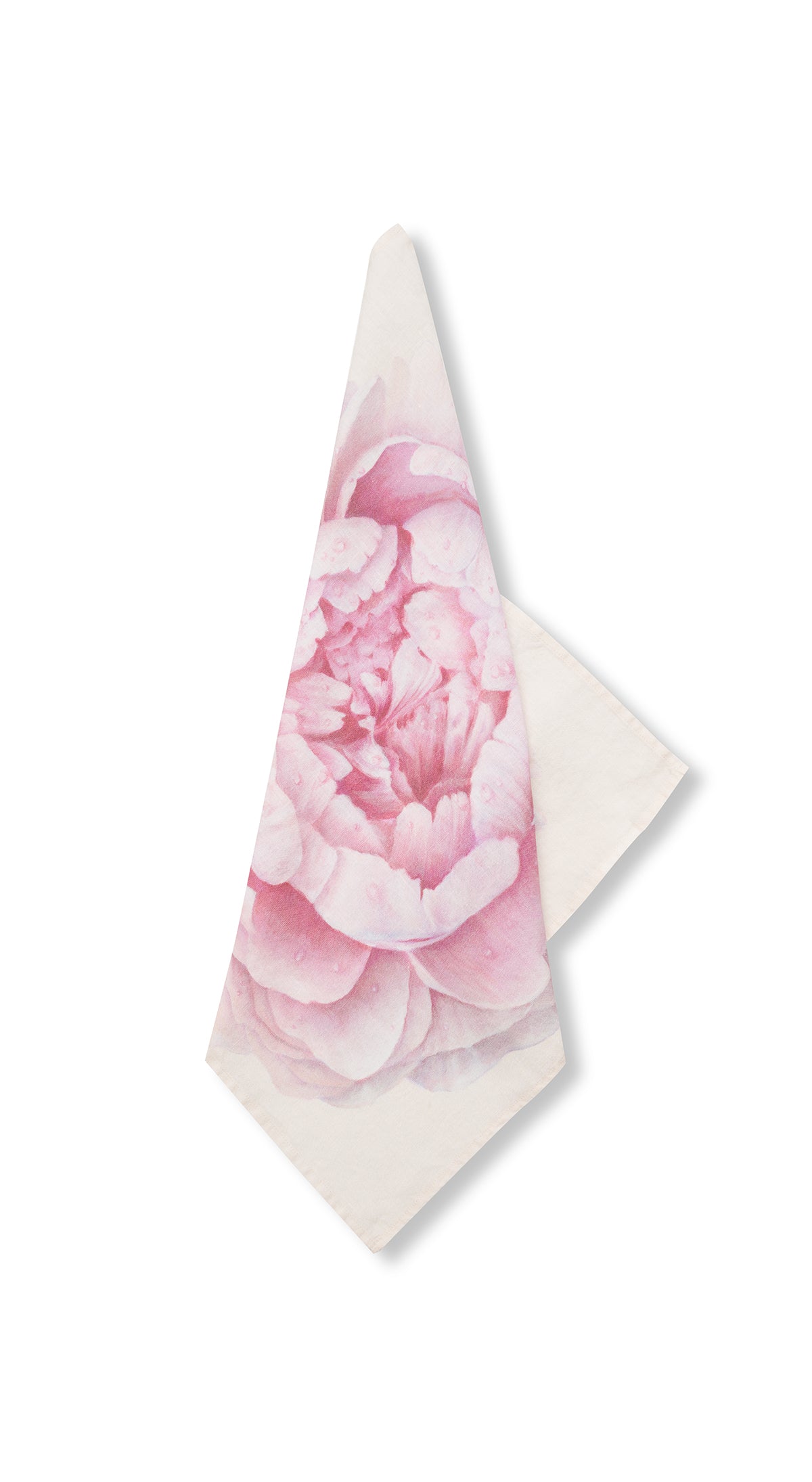 Pink Painted Peony Linen Napkin 50x50cm