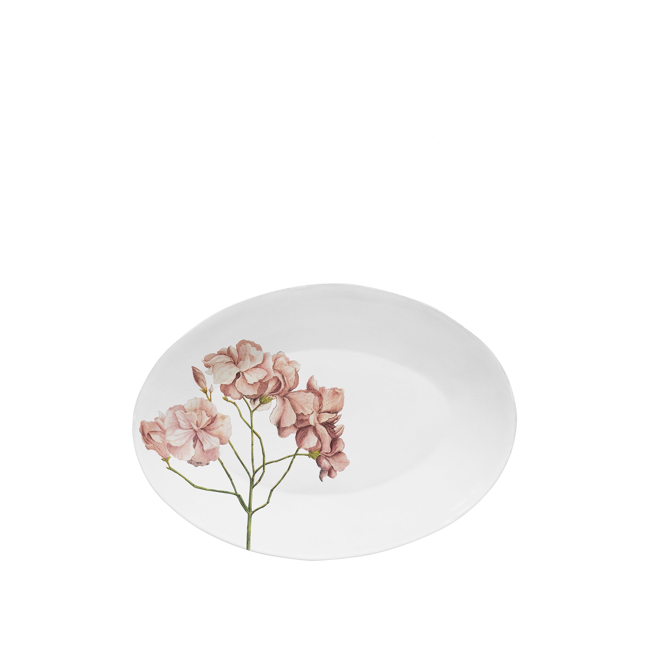 Pink Laurel Flowers Oval Platter by Astier de Villatte, 41cm