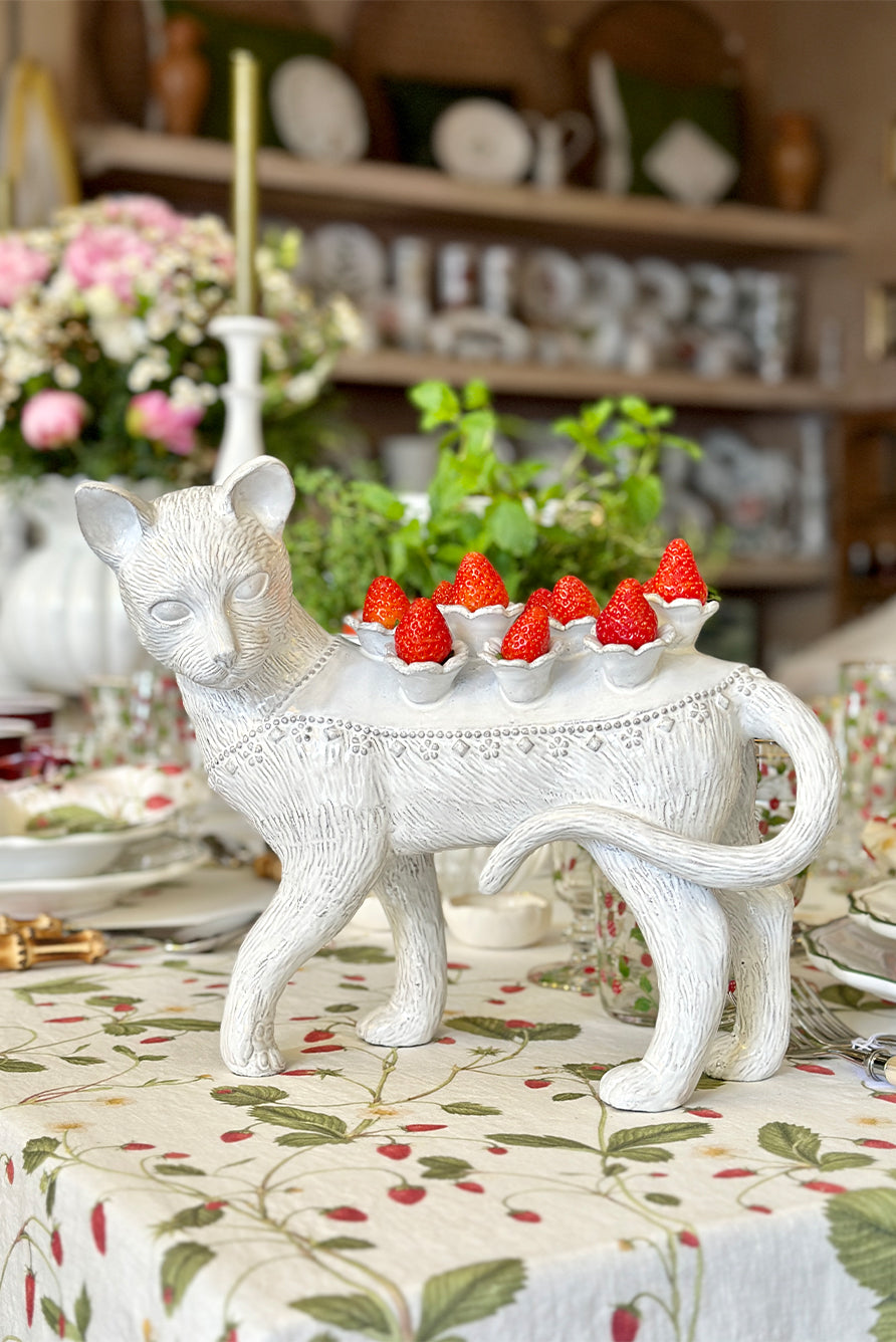 Ceramic Serena Carone Cat Flower Holder by Astier de Villatte, 32cm