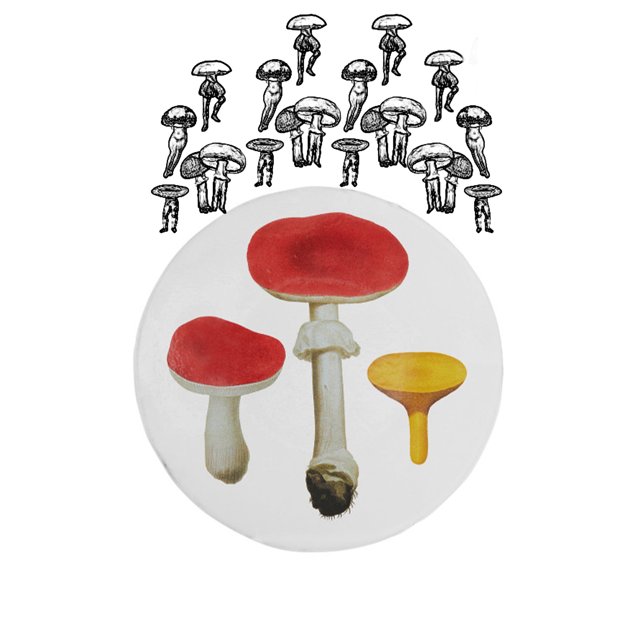 Red Mushroom Dessert Plate, 24cm