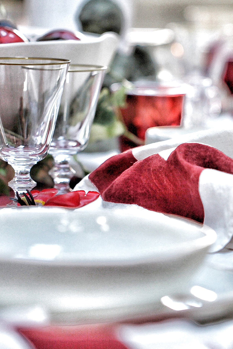 Bespoke Word Linen Tablecloth in Claret Red