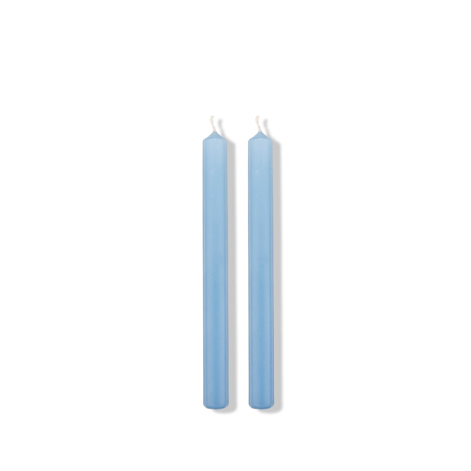 S&B Set of 2 Straight Candles Blue Branded Packaging 25cm