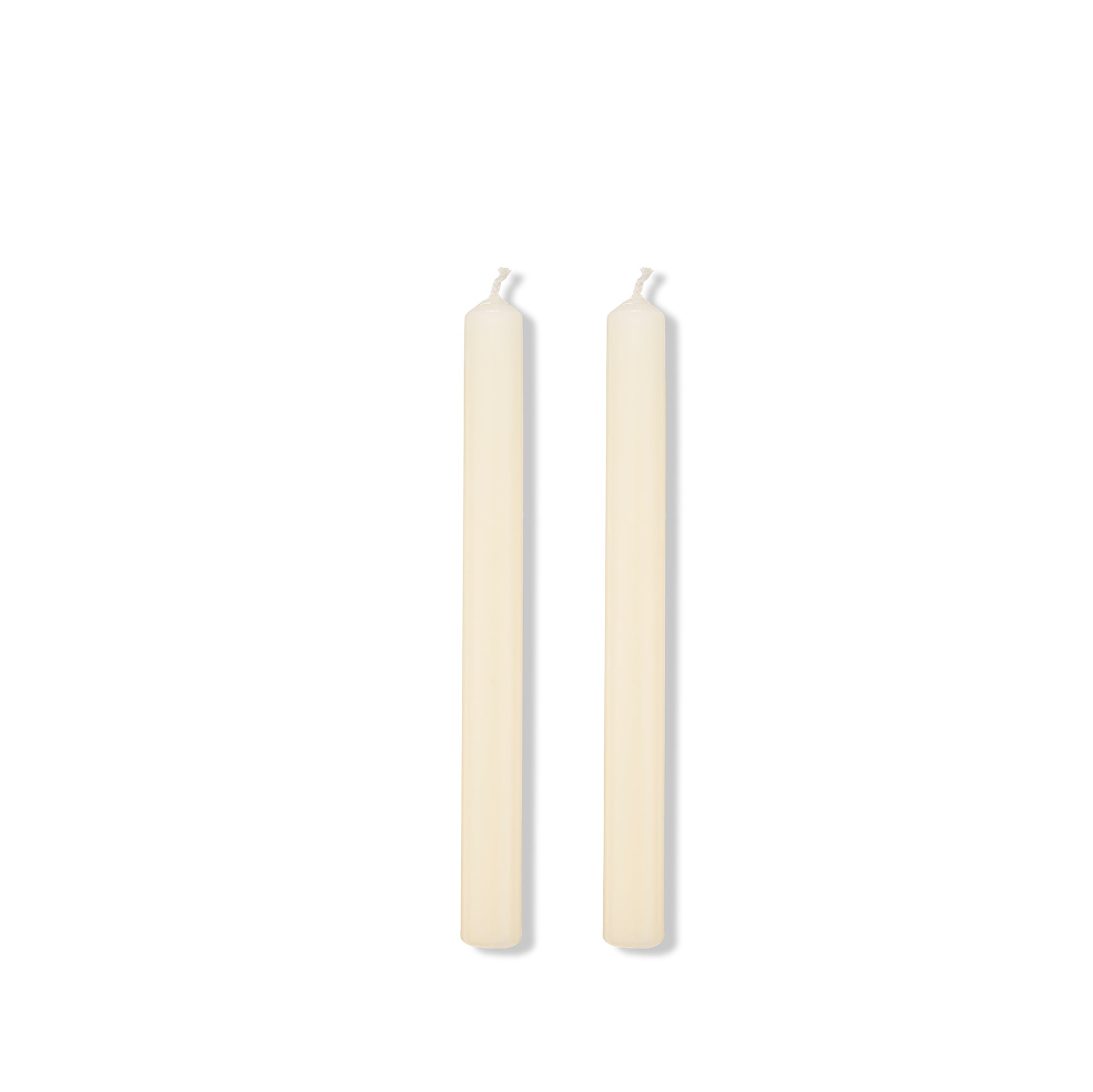 S&B Set of 2 Straight Candles Ivory Branded Packaging 25cm