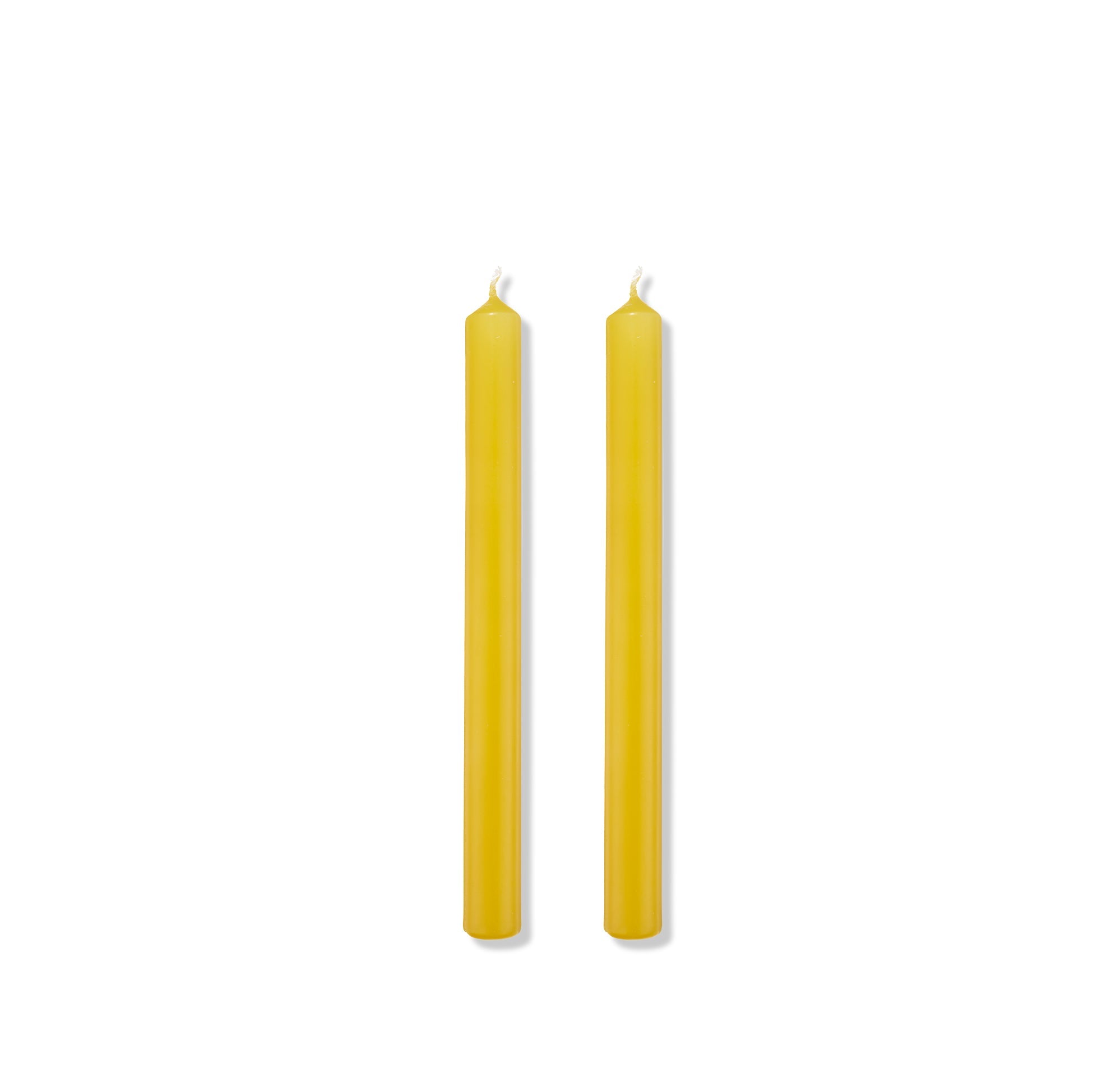 S&B Set of 2 Straight Candles Yellow Branded Packaging 25cm