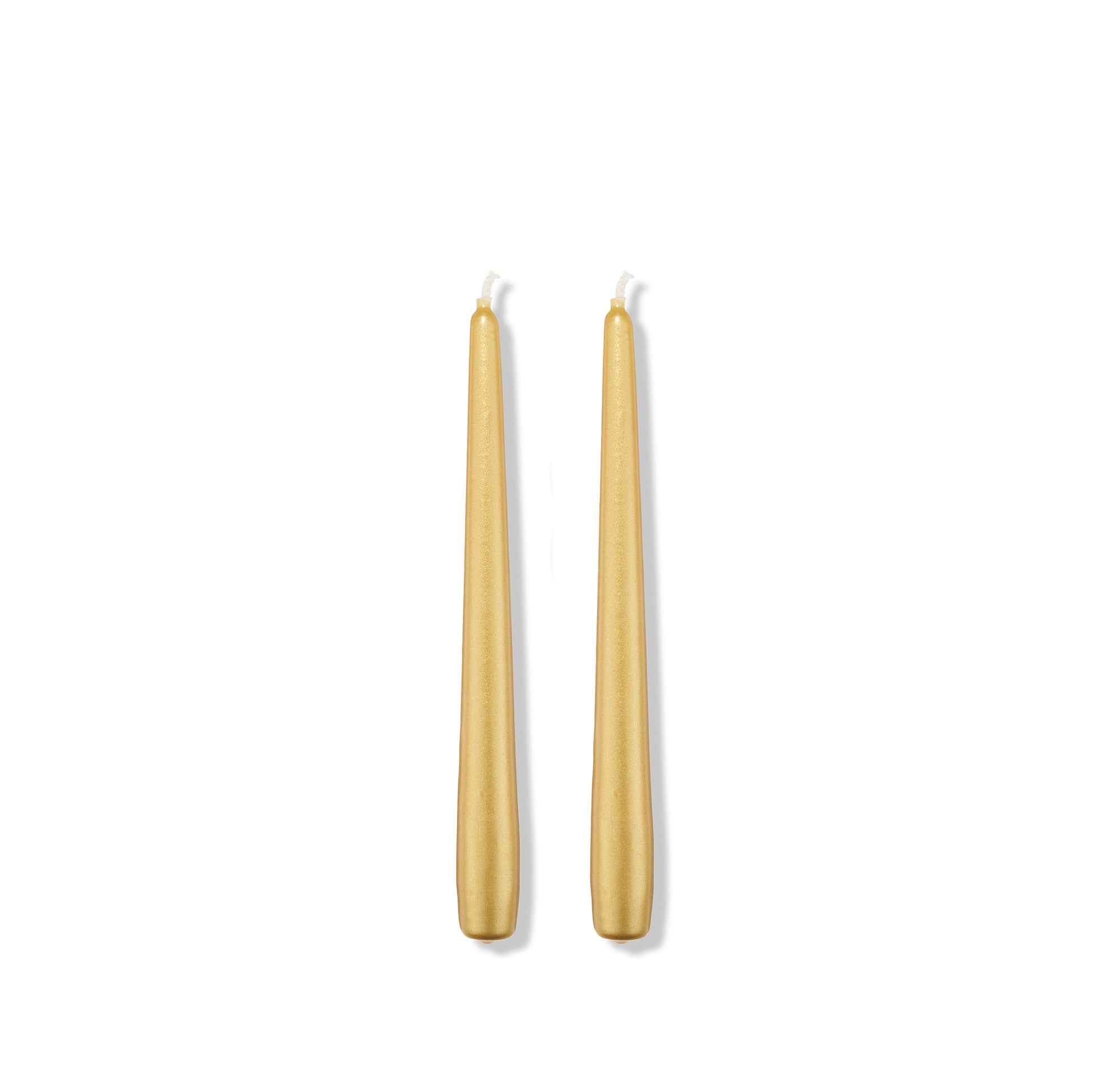 S&B Set of 2 Tapered Candles Gold Branded Packaging 25cm