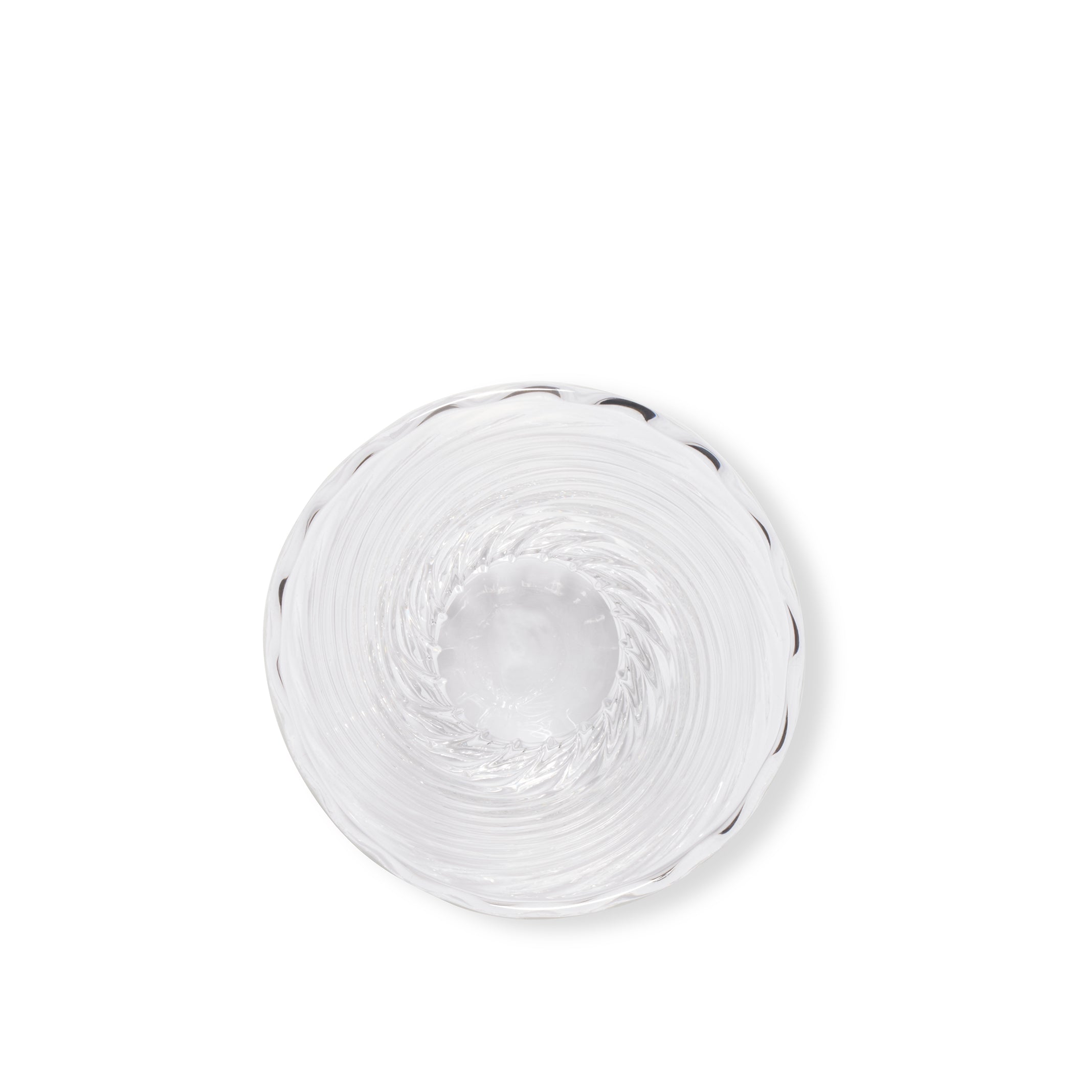 Clear Handblown Glass Swirl Water Glass, 13cm