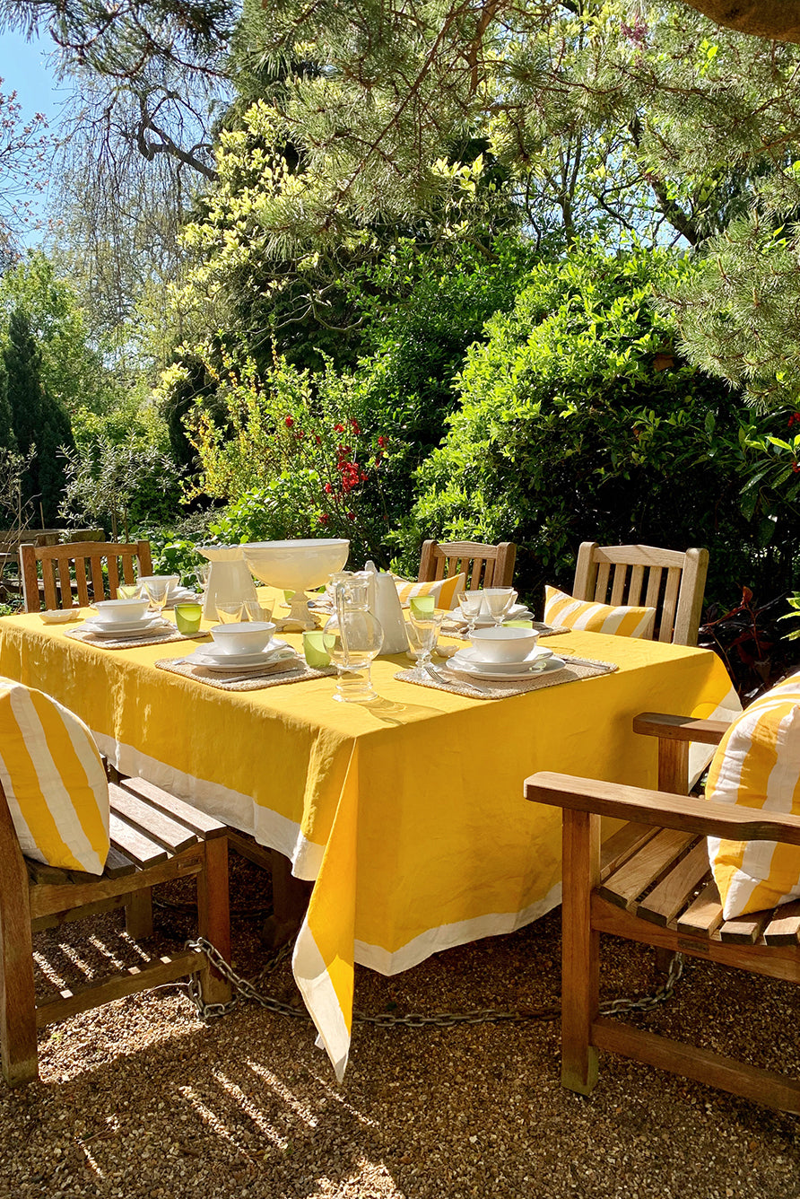 Full Field Linen Napkin in Lemon Yellow, 50x50cm