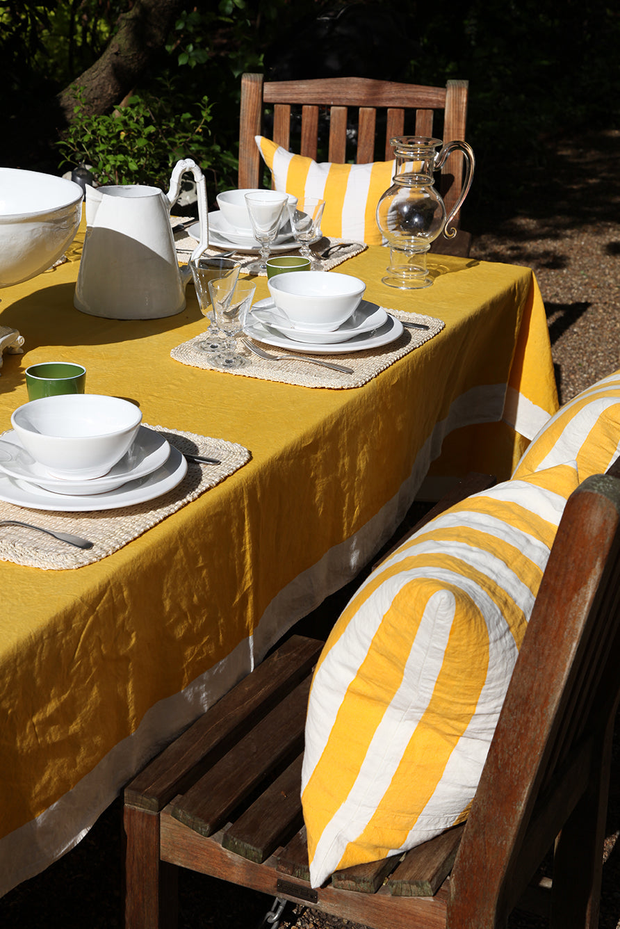 Full Field Linen Napkin in Lemon Yellow, 50x50cm