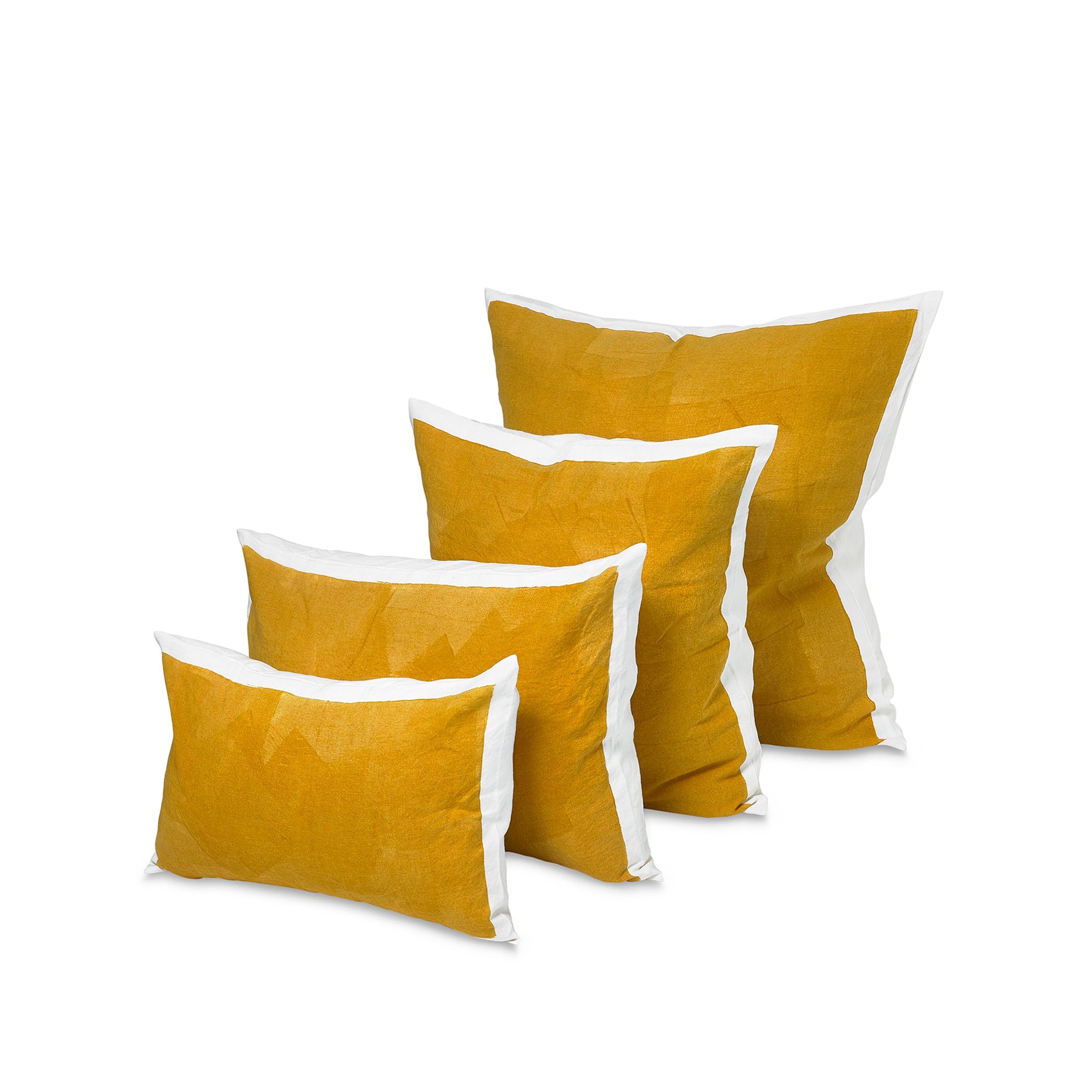 Mustard shop linen cushion